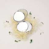 5 Kits Silver Portable Pocket Mirror+Epoxy Sticker Round Metal Makeup Mirror