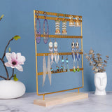 Earrings Holder Jewelry Organizer Display Stand with Wooden Base