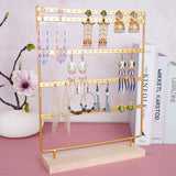 Earrings Holder Jewelry Organizer Display Stand with Wooden Base