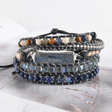 5-Layer Stone Leather Wrap Bracelet for Women