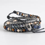 5-Layer Stone Leather Wrap Bracelet for Women