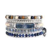 5-Layer Stone Leather Wrap Bracelet for Women