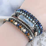 5-Layer Stone Leather Wrap Bracelet for Women