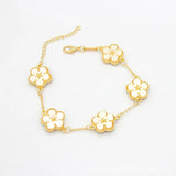 Flower Pattern Charm Bracelet for Women Valentines Gift