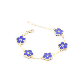 Flower Pattern Charm Bracelet for Women Valentines Gift