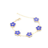 Flower Pattern Charm Bracelet for Women Valentines Gift