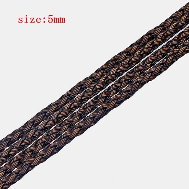 5M Braided PU Round Leather Cord DIY Jewelry Making Supplies