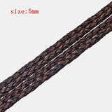 5M Braided PU Round Leather Cord DIY Jewelry Making Supplies