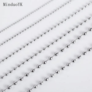 5m Stainless Steel Ball Beads Chains Jewelry Making DIY Necklace Findings