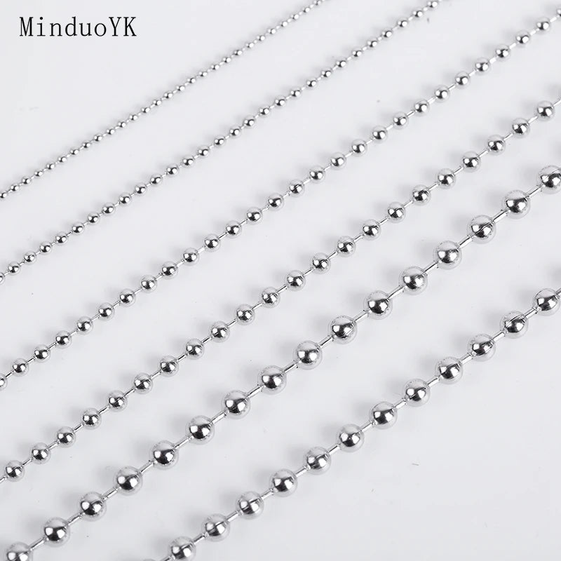 5m Stainless Steel Ball Beads Chains Jewelry Making DIY Necklace Findings