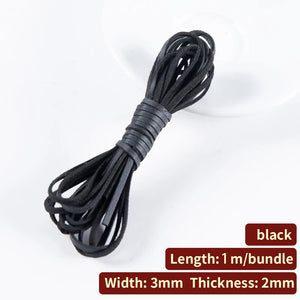 5m Leather Cord 3mm Round/Flat for Bracelets Necklace DIY Jewelry Making