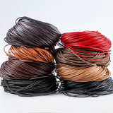 5m Leather Cord 3mm Round/Flat for Bracelets Necklace DIY Jewelry Making