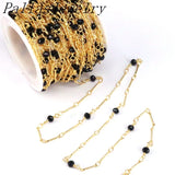 5 Meters Plated Metal Chain Red Beads Necklace Findings