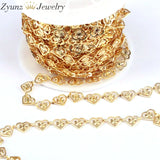 5M Heart Star Round Chains, DIY Jewelry Making Plated Brass Chain
