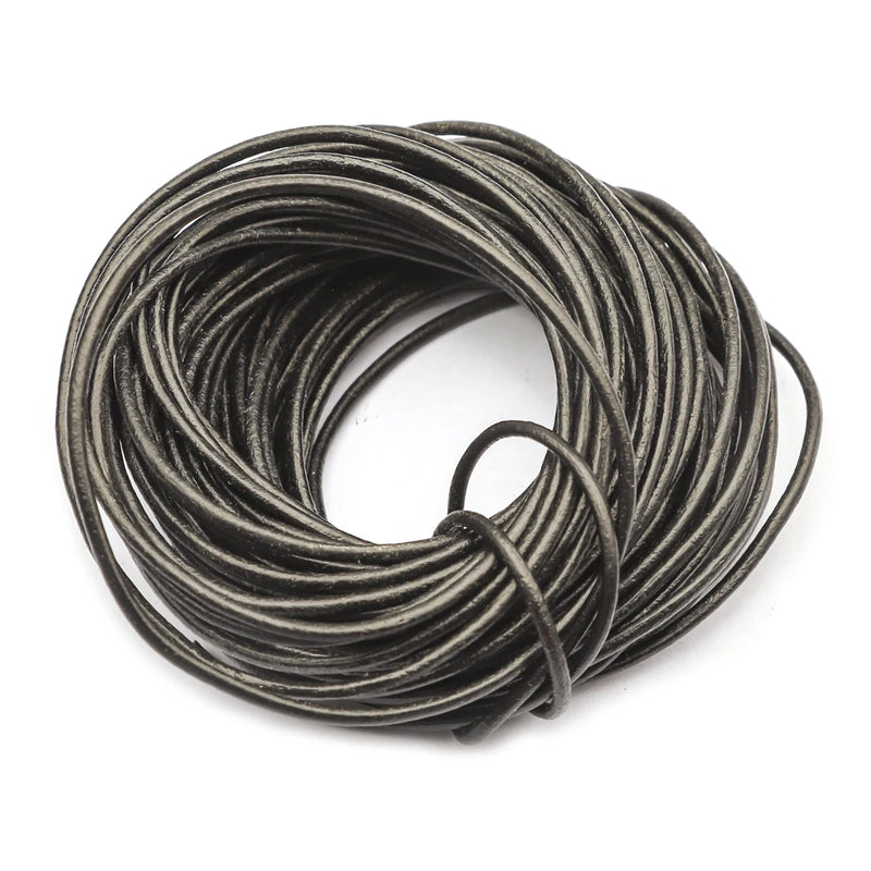 5M/2MM Colour Cow Leather Round Thong Cord DIY Bracelet Findings Rope String