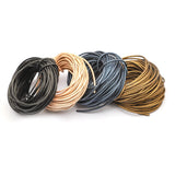 5M/2MM Colour Cow Leather Round Thong Cord DIY Bracelet Findings Rope String