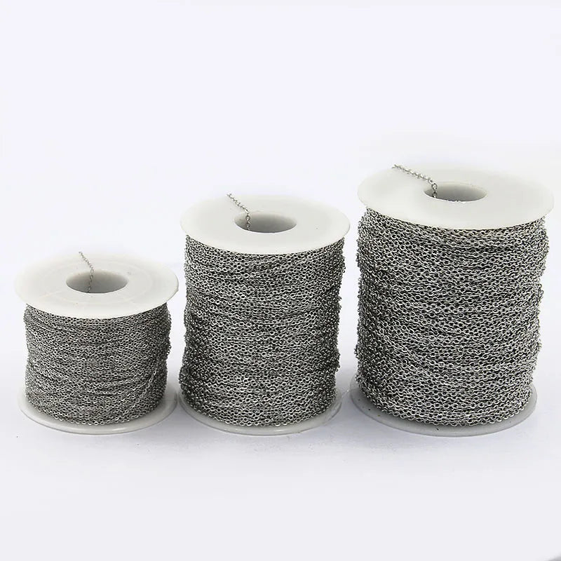 5M Stainless Steel Round Chain Necklace DIY Jewelry Making