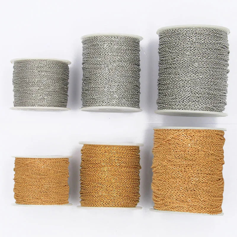 5M Stainless Steel Round Chain Necklace DIY Jewelry Making