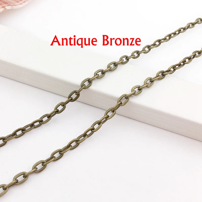 Iron Cross Chain 5m Lot DIY Necklace Lobster Clasp Jewelry Making Material