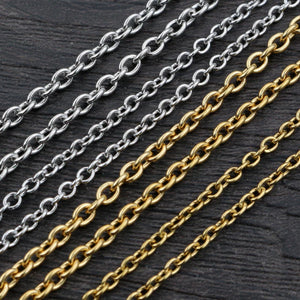 5m Stainless Steel Cross Necklace Chains Bulk for DIY Jewelry Making