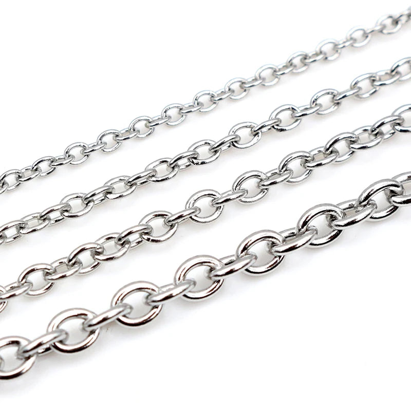 5m Stainless Steel Cross Necklace Chains for DIY Jewelry Making