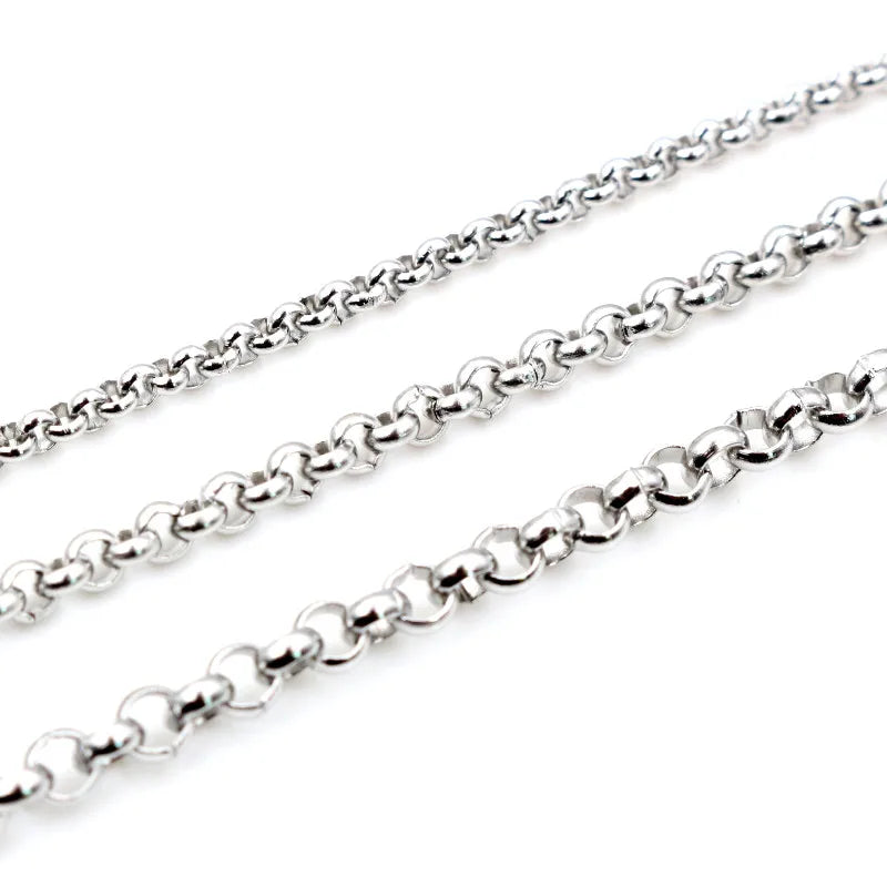 5 Meters Stainless Steel Plated BL O Style Necklace Chains DIY Jewelry Findings