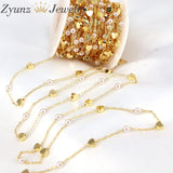 5m Shell Pearl Star/Heart Rosary Brass Chain