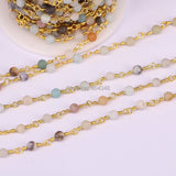 5 Meters Amazonite Round Beads Jewelry Chain