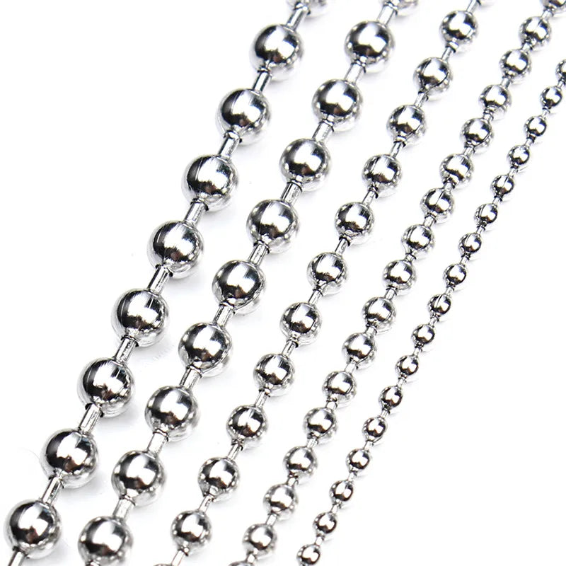 5 Meters Stainless Steel Ball Chain Bulk DIY Necklaces Jewelry Making