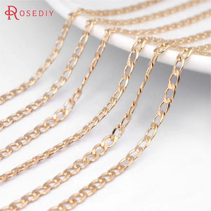 2.3MM Copper Champagne Faceted Flat Oval Chains - 5 Meters Width