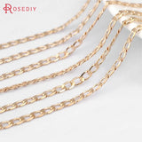 2.3MM Copper Champagne Faceted Flat Oval Chains - 5 Meters Width