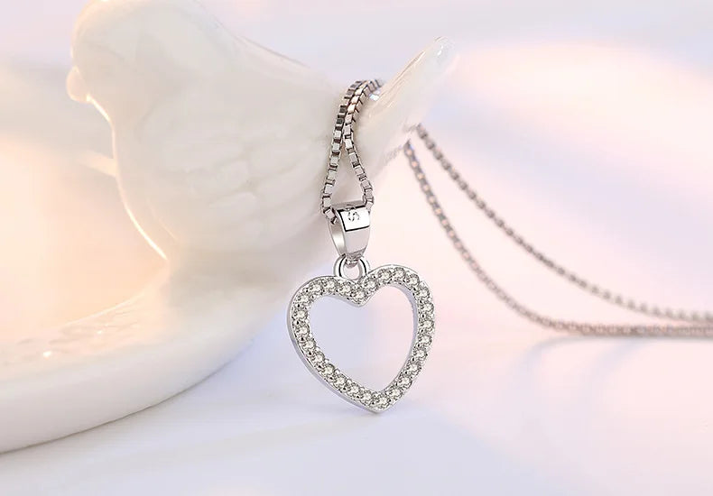 925 Silver Pendant Necklace with Zircon