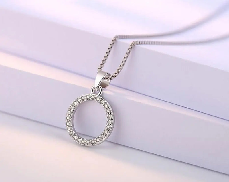 925 Silver Crystal Zircon Pendant Necklace For Women with Chain choker kolye