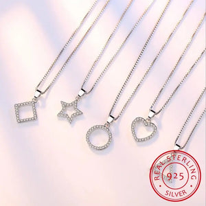 925 Silver Pendant Necklace with Zircon