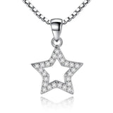 925 Silver Crystal Zircon Pendant Necklace For Women with Chain choker kolye