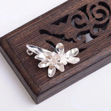 5 PCS 17x25mm Metal Brass KC Silver Plated Flowers Pendant Charms