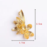 5 PCS 17x25mm Metal Brass KC Silver Plated Flowers Pendant Charms