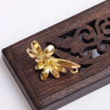 5 PCS 17x25mm Metal Brass KC Silver Plated Flowers Pendant Charms