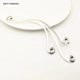 5 PCS 41*125mm White Metal Filigree Big Flower Charms Base Setting