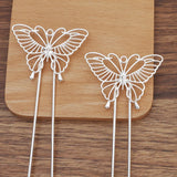 5 PCS Alloy Butterfly Hair Sticks Copper U Shape Hair Forks DIY Headwear