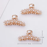 5 PCS KC Plated Pearl Hairpin Back Head Clip Female Hair Jewelry