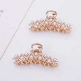 5 PCS KC Plated Pearl Hairpin Back Head Clip Female Hair Jewelry