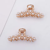 5 PCS KC Plated Pearl Hairpin Back Head Clip Female Hair Jewelry