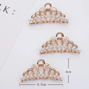 5 PCS KC Plated Pearl Crown Hairpin Hairwear