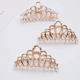5 PCS KC Plated Pearl Crown Hairpin Hairwear