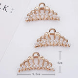 5 PCS KC Plated Pearl Crown Hairpin Hairwear