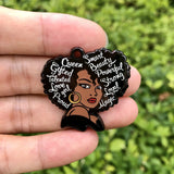 5 PCS Afro Girl Lady Charm Enamel Pendant for Jewelry Making