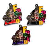 5 PCS Melanin Charm Enamel Pendant for Jewelry Making