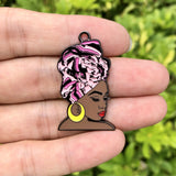 5 PCS Afro Queen Nefertari Enamel Pendant for Jewelry Making
