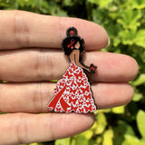 5 PCS Afro Woman Charms Breast Cancer Awareness DIY Jewelry